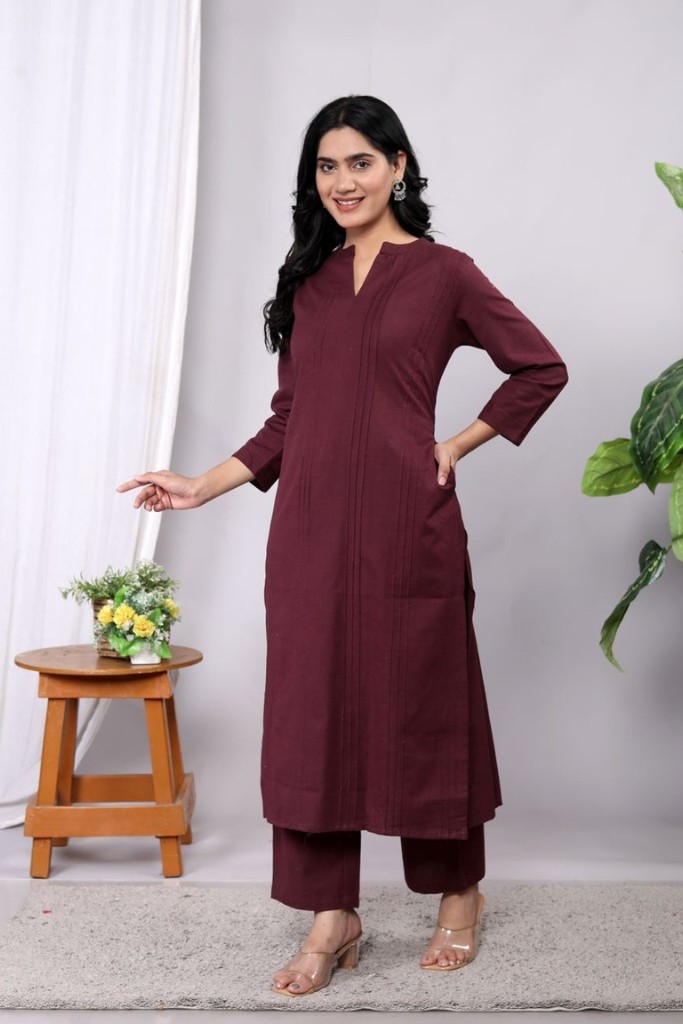Brown Kurta Pant Set (Flax Cotton Linen )
