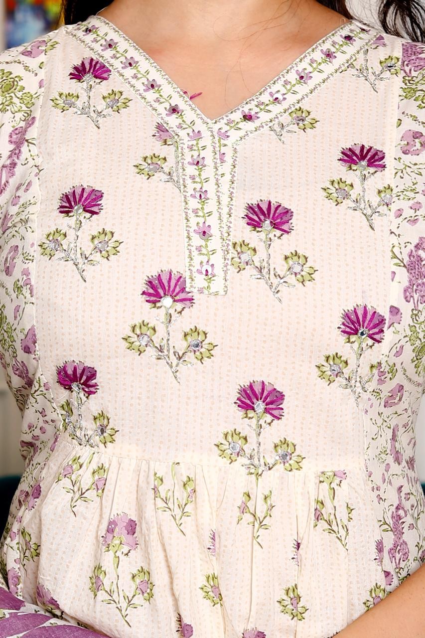Premium cotton Kurti Pant And Dupatta