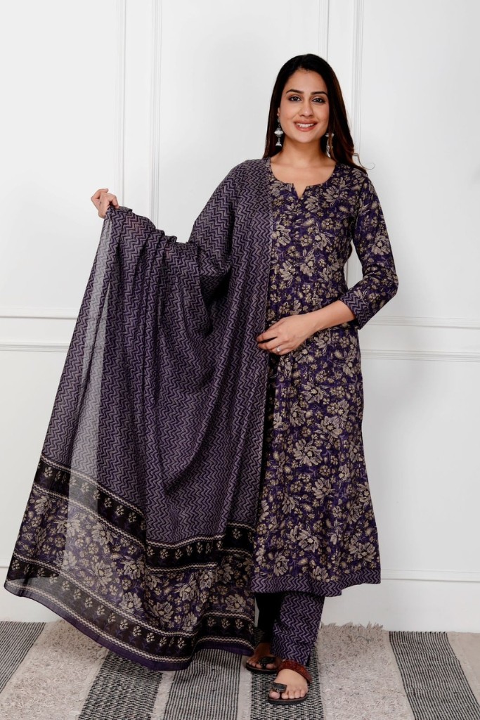 Purple Anarkali Suit