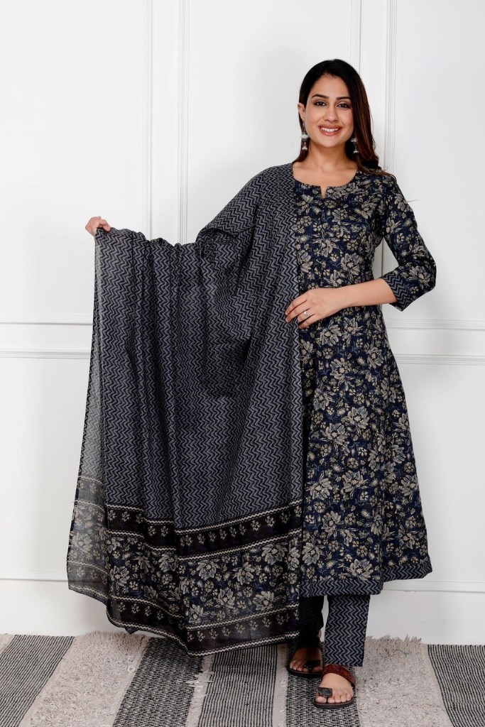 Navy Blue Anarkali Suit