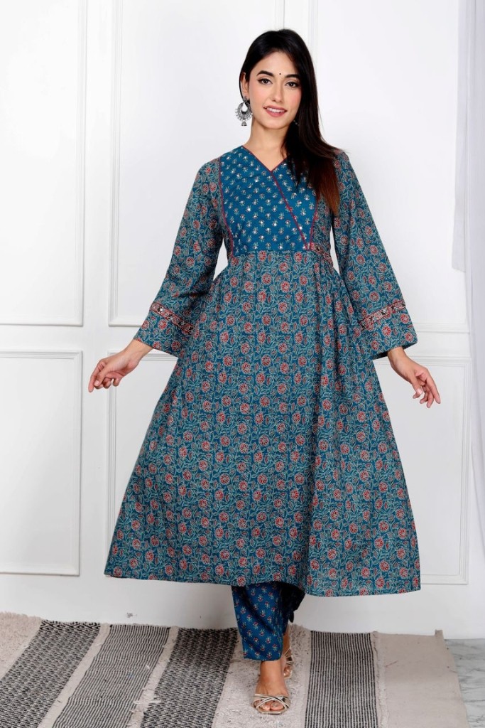Sky Blue Angrakha Suit