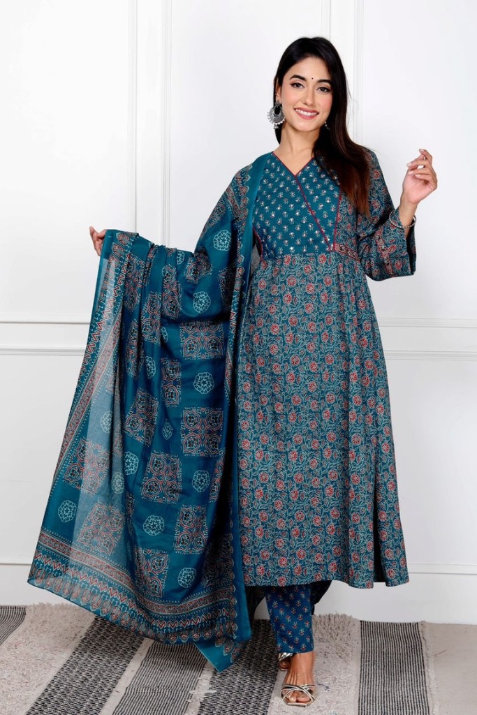 Sky Blue Angrakha Suit