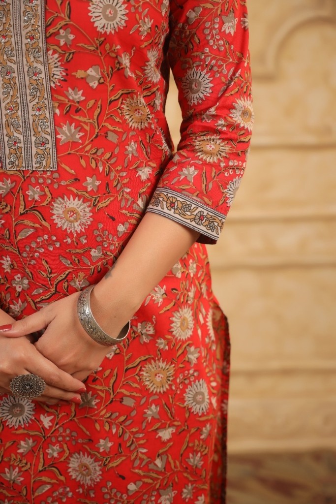 Red Kurta Pant And Dupatta