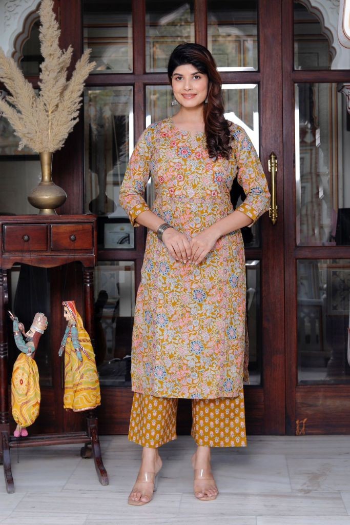 Yellow Plazo Kurta Duppata Set