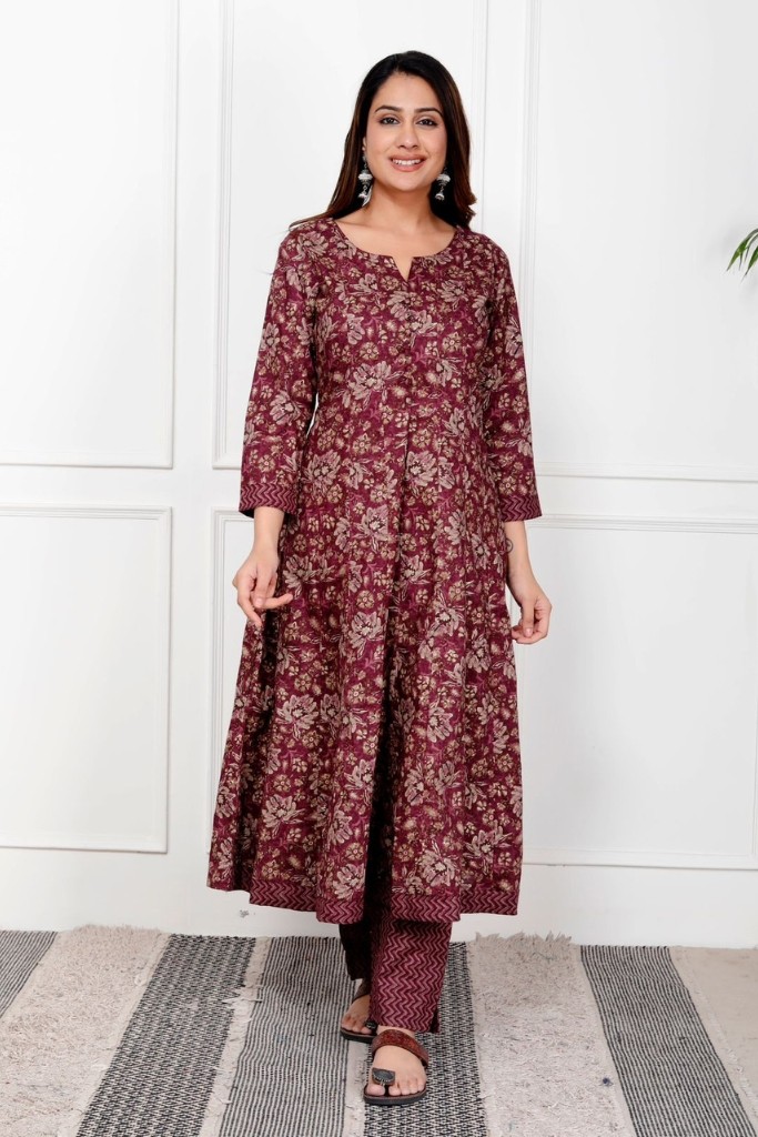 Marron Color Anarkali Suit