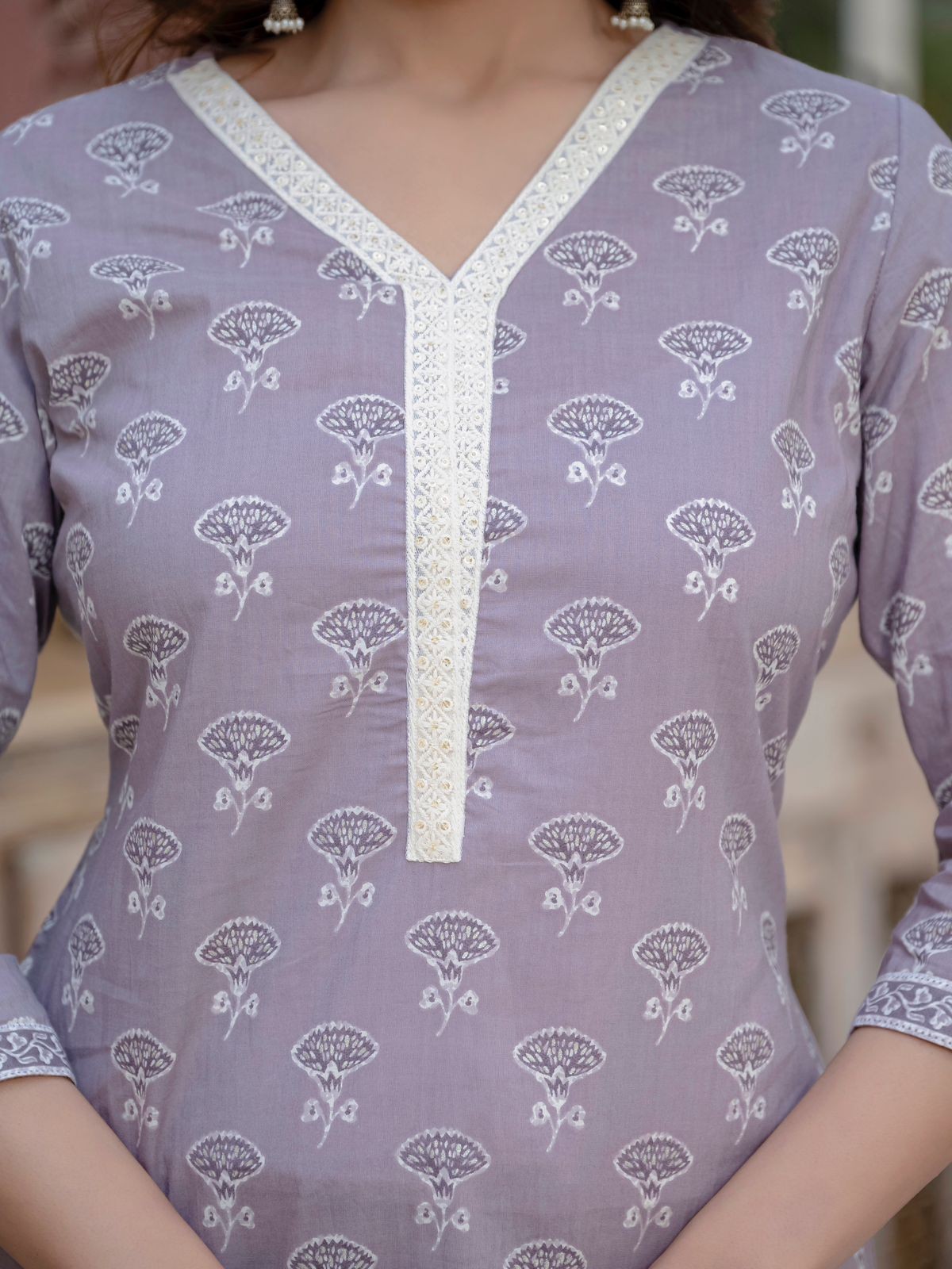 Light Purple Kurta Pant And Dupatta Set